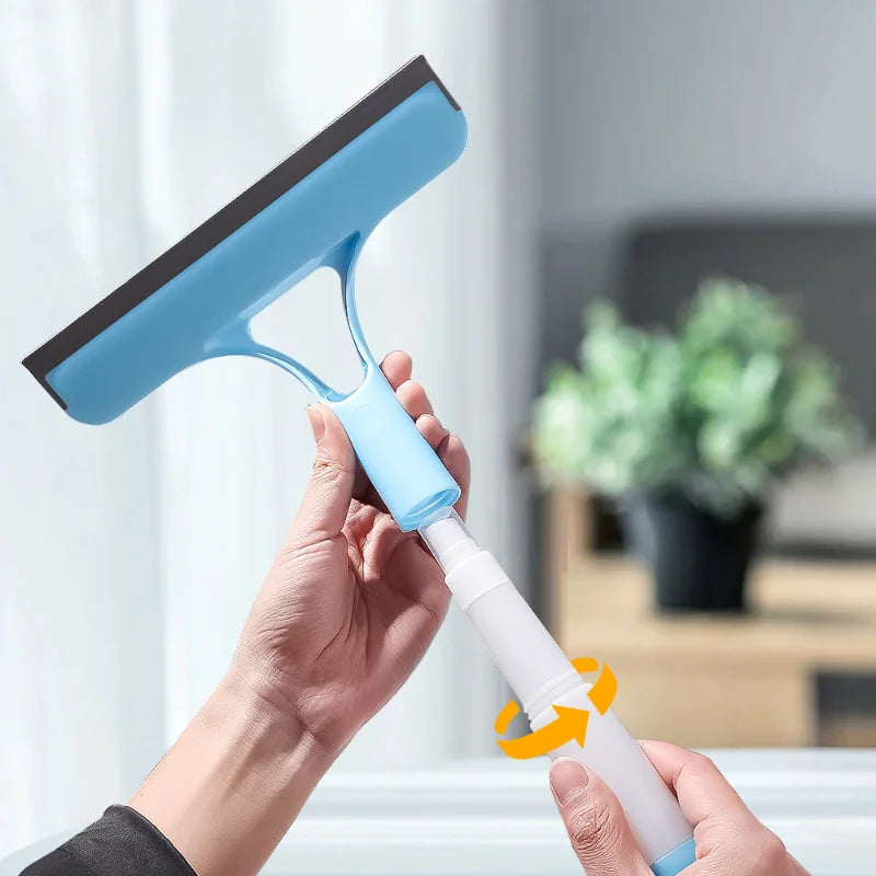 Household Multifunctional Glass Wiper With Watering Can Glass Cleaning Tool 3-In-1 Mirrors Glass Scraper Motorcar Window Scraper